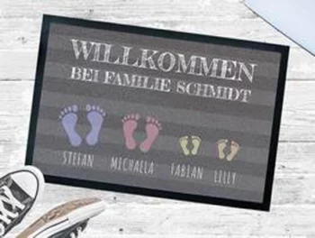 Fußmatte bedrucken mit Foto und Text