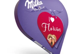 Milka-Herz mit Foto & Text