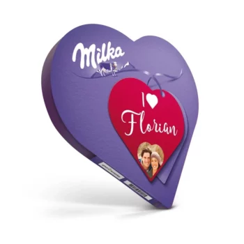 Milka-Herz mit Foto & Text