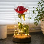 Ewige Rose im Glas mit Gravur