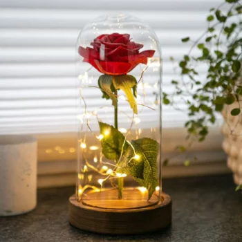 Ewige Rose im Glas mit Gravur